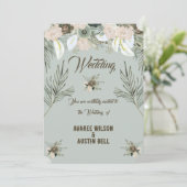 Sage Green en Vanilla Cream Wedding Kaart (Staand voorkant)