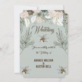 Sage Green en Vanilla Cream Wedding Kaart (Voorkant)