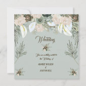 Sage Green en Vanilla Cream Wedding Kaart (Voorkant)