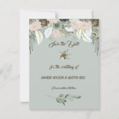 Sage Green en Vanilla Cream Wedding Kaart (Voorkant)