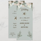 Sage Green en Vanilla Cream Wedding Kaart (Voorkant / Achterkant)
