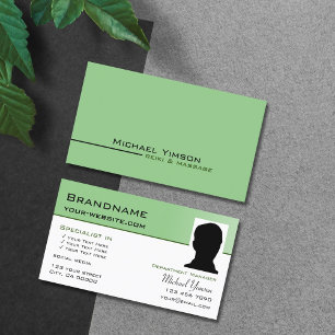 Sage Green en White Cool met Photo Professional Visitekaartje