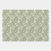 Sage Green en White Floral Vrijgezellenfeest Weddi Inpakpapier Vel (Voorkant 2)