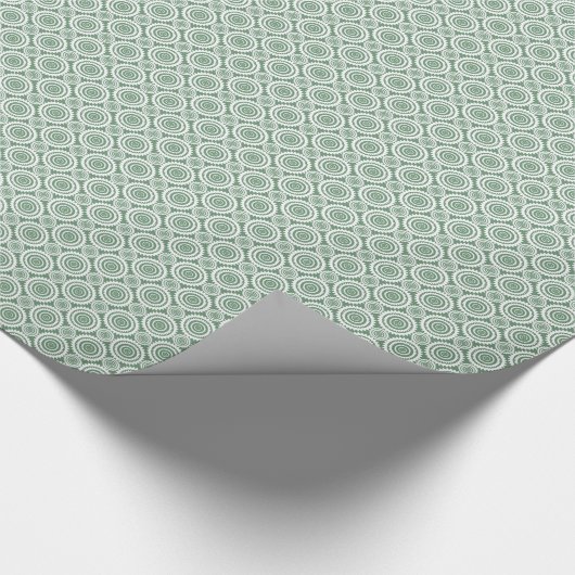 Sage Green en White Geometric Circles Pattern Cadeaupapier (Hoek)