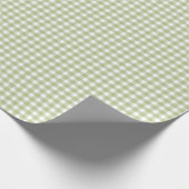 Sage Green en White Gingham Cadeaupapier (Hoek)