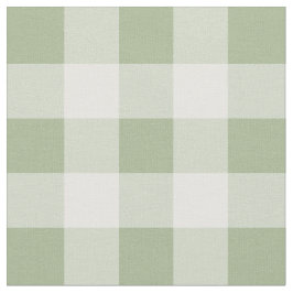 Sage Green en White Gingham Pattern Fabric Stof