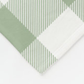 Sage Green en White Gingham Pset Fleece Deken (Hoek)