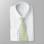 Sage Green en White Gingham Stropdas (Gebonden)