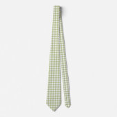 Sage Green en White Gingham Stropdas (Voorkant)
