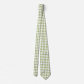 Sage Green en White Gingham Stropdas (Achterkant)