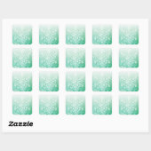 Sage Green en White Kerstmis Snowflake Vierkante Sticker (Vel)