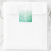 Sage Green en White Kerstmis Snowflake Vierkante Sticker (Tas)
