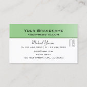 Sage Green en White met Monogram Professional Visitekaartje (Achterkant)