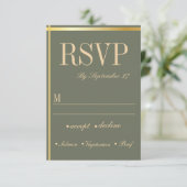 Sage Green en White Minimal Response Kaart (Staand voorkant)