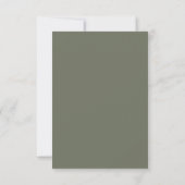 Sage Green en White Minimal Response Kaart (Achterkant)