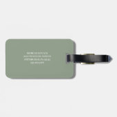 Sage Green en White | Modern monogram Bagagelabel (Achterkant horizontaal)