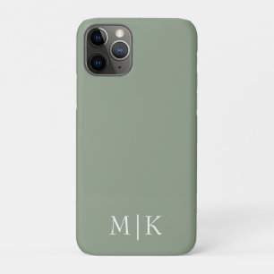 Sage Green en White   Modern monogram Case-Mate iPhone Case
