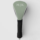 Sage Green en White | Modern monogram Golfheadcover (Voorkant)