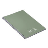 Sage Green en White | Modern monogram Notitieboek (Rechterzijde)