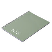 Sage Green en White | Modern monogram Notitieboek (Linkerzijde)