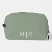 Sage Green en White | Modern monogram Toilettasje (Voorkant)