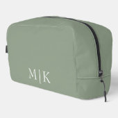 Sage Green en White | Modern monogram Toilettasje (Rechterhoek)