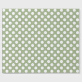 Sage Green en White Polka Dots Cadeaupapier (Vlak)