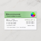 Sage Green en White Simple met Logo Professional Visitekaartje (Achterkant)