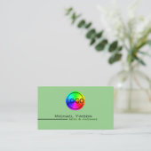 Sage Green en White Simple met Logo Professional Visitekaartje (Staand voorkant)