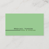 Sage Green en White Simple Modern Professional Visitekaartje (Voorkant)