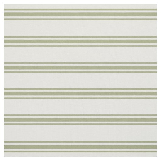 Sage Green en White Ticking Stripes Stof (Swatch)