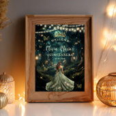 Sage Green Enchanted Forest Quinceañera Welkom Poster