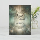 Sage Green Enchanted Forest Radiance Bridal Shower Kaart (Staand voorkant)