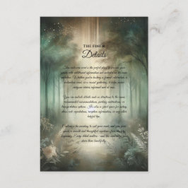 Sage Green Enchanted Forest Radiance Informatiekaartje