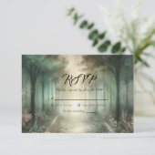 Sage Green Enchanted Forest Radiance RSVP Kaartje (Staand voorkant)