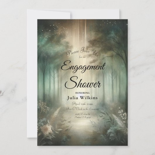 Sage Green Enchanted Forest Radiance Shower Kaart (Voorkant)