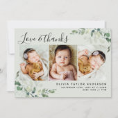 Sage Green Eucalyptus Baby Foto Aankondiging (Voorkant)