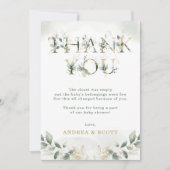 Sage Green Eucalyptus Baby shower Hartelijk dank Kaart (Voorkant)