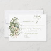 Sage Green Eucalyptus Botanical Floral RSVP | Kaartje (Voorkant)