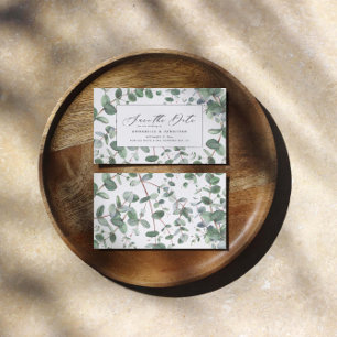 Sage green Eucalyptus botanical folious modern Sav Save The Date