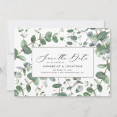 Sage green Eucalyptus botanical folious modern Sav Save The Date (Voorkant)