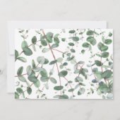 Sage green Eucalyptus botanical folious modern Sav Save The Date (Achterkant)