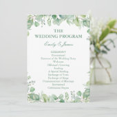 Sage Green Eucalyptus Botanical Wedding PROGRAM Programmakaart (Staand voorkant)