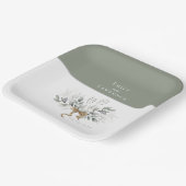 Sage Green Eucalyptus Champagne Weddenschap Borden Papieren Bordje (Gebogen)