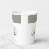 Sage Green Eucalyptus Champagne Weddenschap Paper Papieren Bekers (Rechts)