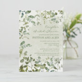 Sage Green Eucalyptus Couple's Vrijgezellenfeest Kaart (Staand voorkant)