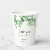 Sage Green Eucalyptus Dank je wel de legant met br Papieren Bekers (Voorkant)