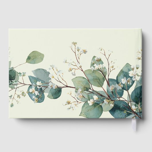 Sage Green Eucalyptus Elegant Boho Wedding Gastenboek (Achterkant)