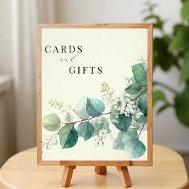 Sage Green Eucalyptus Elegant Cards Gifts Sign Foto Afdruk