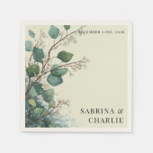 Sage Green Eucalyptus Elegant Foliage Wedding Servet (Voorkant)